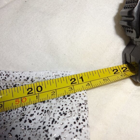 Alex Evening two piece top & jacket PXL white with black and silver glitter, - Picture 9 of 13